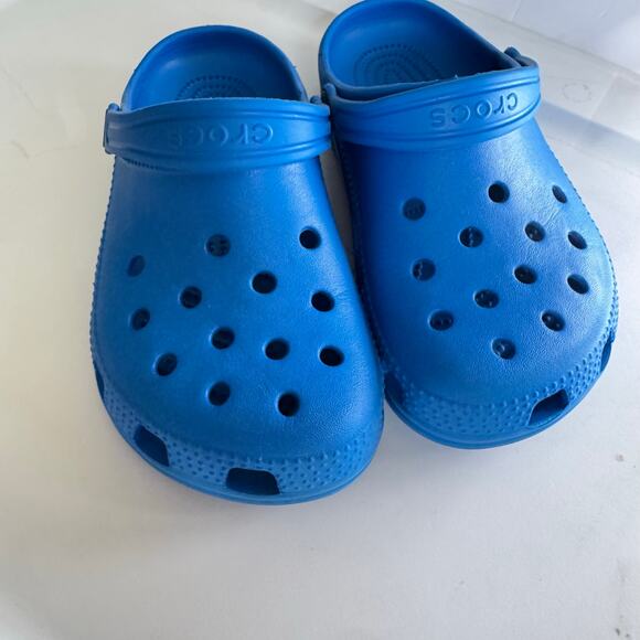 Crocs Classic Clog Youth J1 Blue Kids Slip-On Casual Water Beach Shoes - Picture 10 of 11